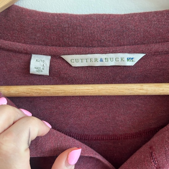 Cutter and Buck Size XL mens long sleeve advantage jersey polo,bordeaux heather - Picture 4 of 7